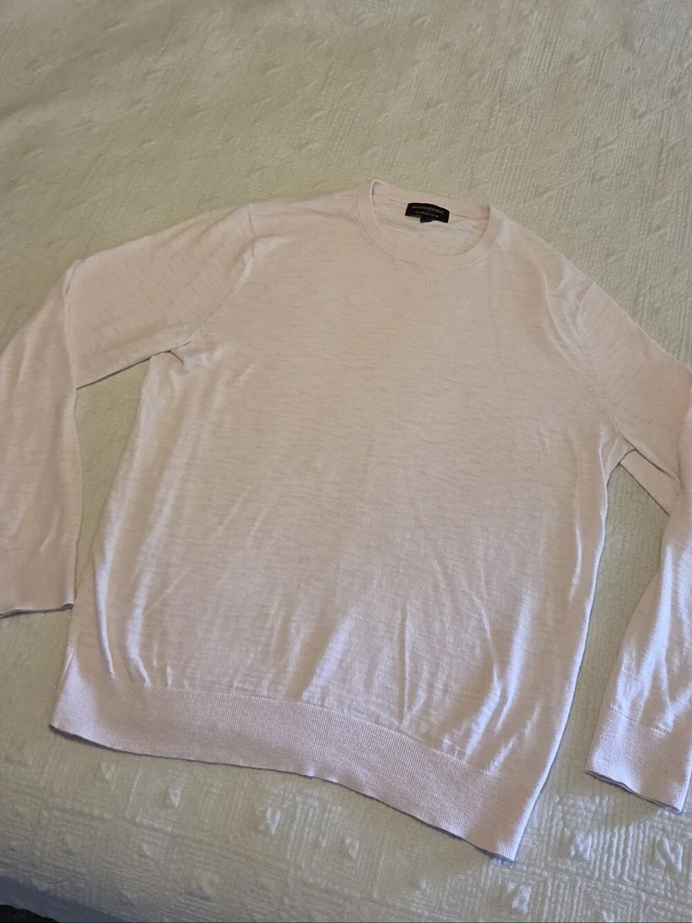 Banana Republic Pale Pink Organic Cotton Crewneck Sweater, Size Large